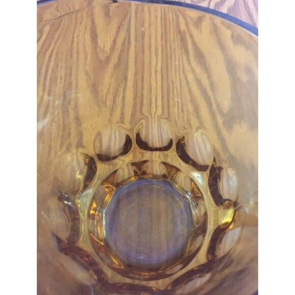 Vintage Glass Pitcher Amber 7” Mid Century Modern 1 1/2 Quarts Large Thumbprint - Picture 7 of 11